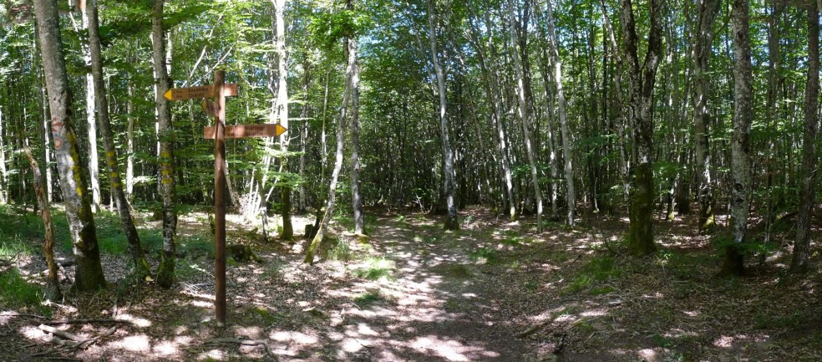 Bidegurutzea Mugarriautsiko gailurretik hurbil